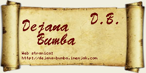 Dejana Bumba vizit kartica